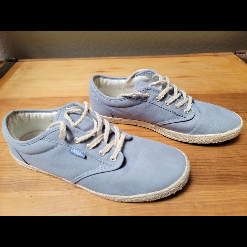 Van's. Women's size 9.5. Cute blue espadrille style! Only worn a few times.